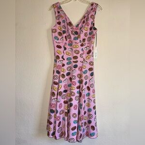 Pink Donut Print Dress w/ Pockets!